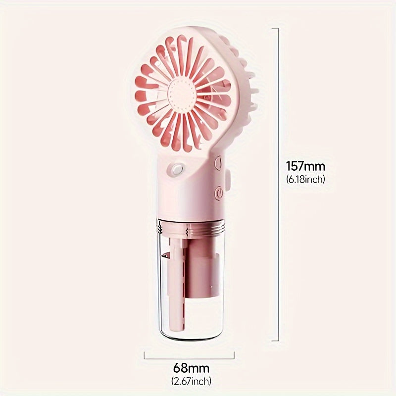 Compact Mini Mist Fan - Conveniently USB Rechargeable, Scent-Free, Perfect for Any Skin Type and Travel Use