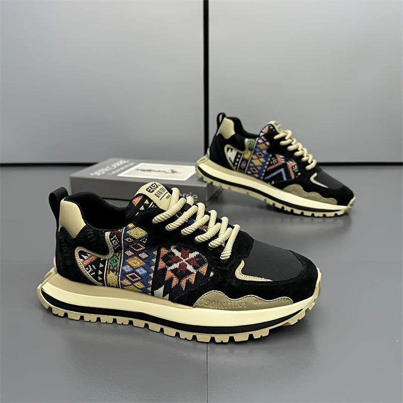 Vibrant embroidered fashion sneakers with breathable fabric upper, rubber sole, EVA insole, and durable rubber sole for all seasons.