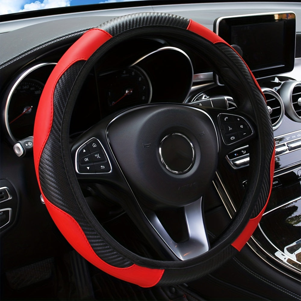 Inner Circle Car Steering Wheel Cover, Carbon Fiber, Non-Slip, 37-38CM, Accessories