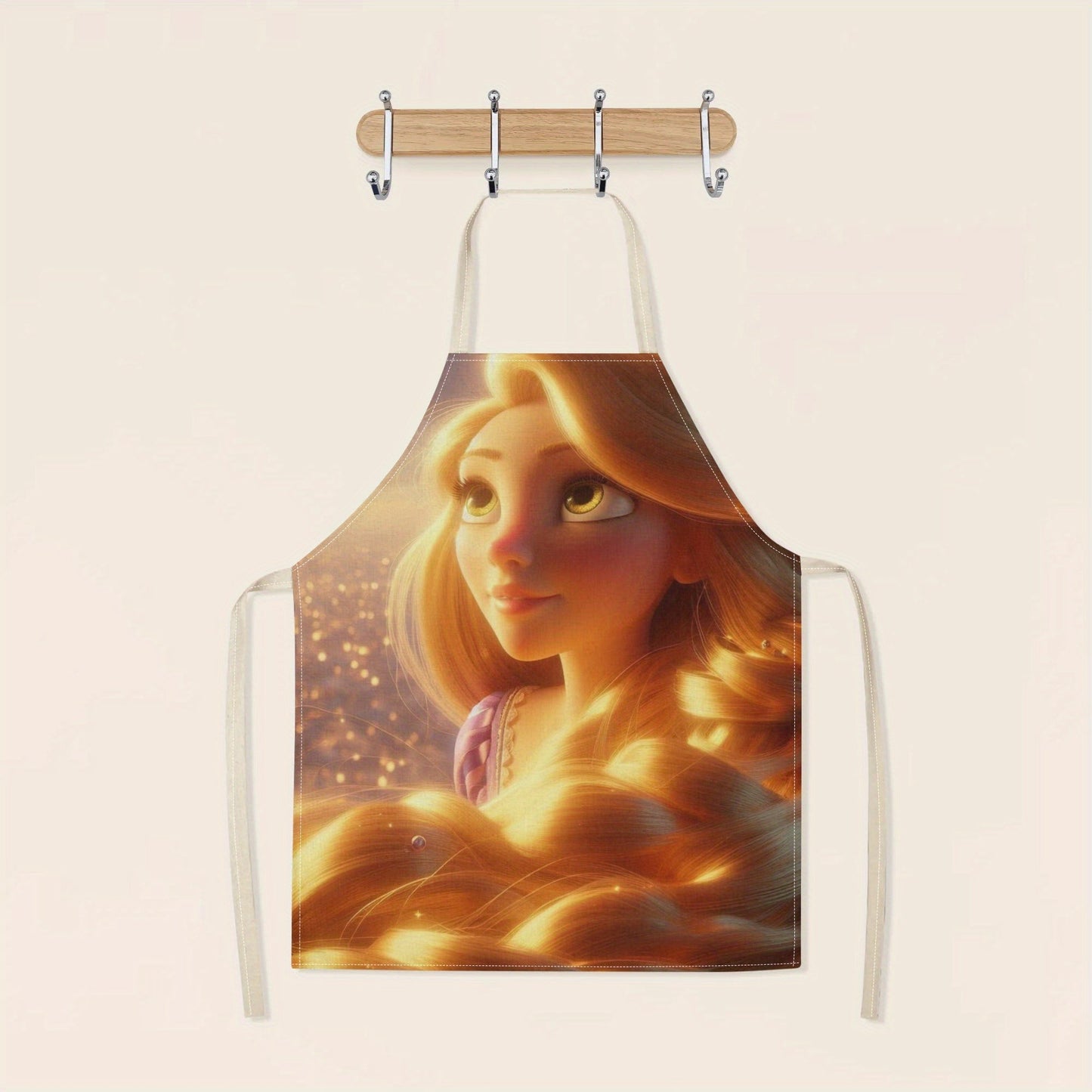 Waterproof apron featuring Disney's Elsa - iconic cartoon princess design, made from long-lasting polyester, perfect for use at home or in restaurants, cafes, and supermarkets.