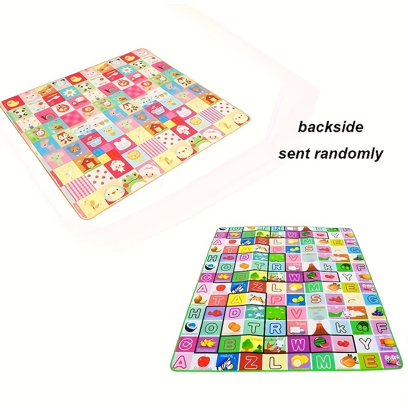 Soft floor play mat for babies measuring 180*120cm, featuring a non-slip design. This foam mat is thick and perfect for kids' rooms, doubling as a climbing carpet with its double-sided surface.