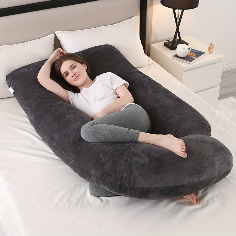 Stay comfortable and supported with our stylish J-shaped pregnancy pillow. Designed to provide perfect sleep for mothers-to-be, this pillow offers much-needed support during pregnancy. It also makes a thoughtful gift for Christmas, Halloween, and