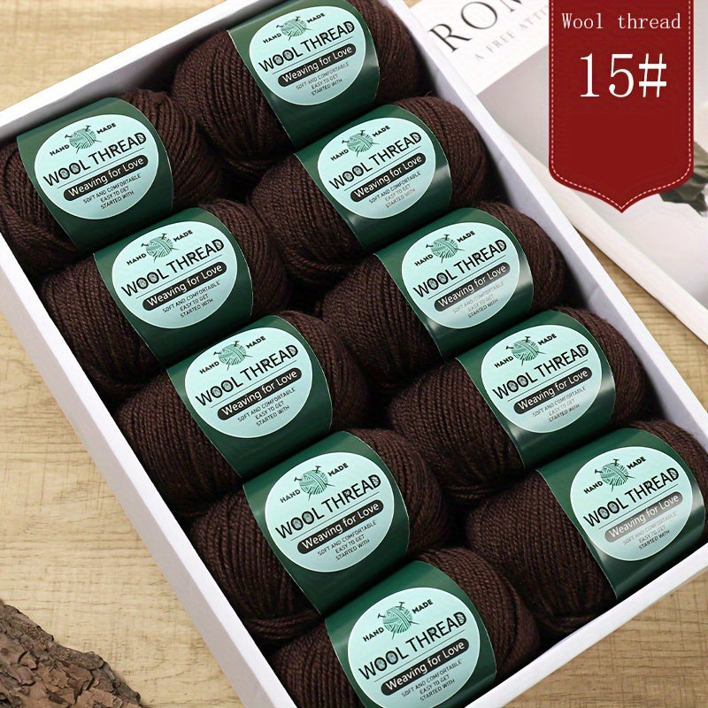 10 pieces of Australian yarn, each pack weighing approximately 500g with 10 balls. It has a moderate thickness, is easy to knit, soft, and warm. Ideal for crocheting sweaters, coats, vests