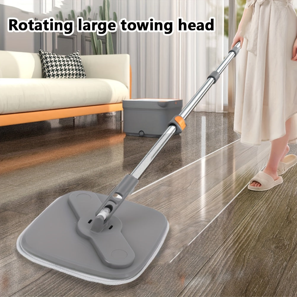 Hands-Free Wash Mop with Automatic Water Separation and 360° Rotating Feature - Ideal for Easy Living Room Cleaning, Made of Strong Plastic Material for Long-Lasting Use