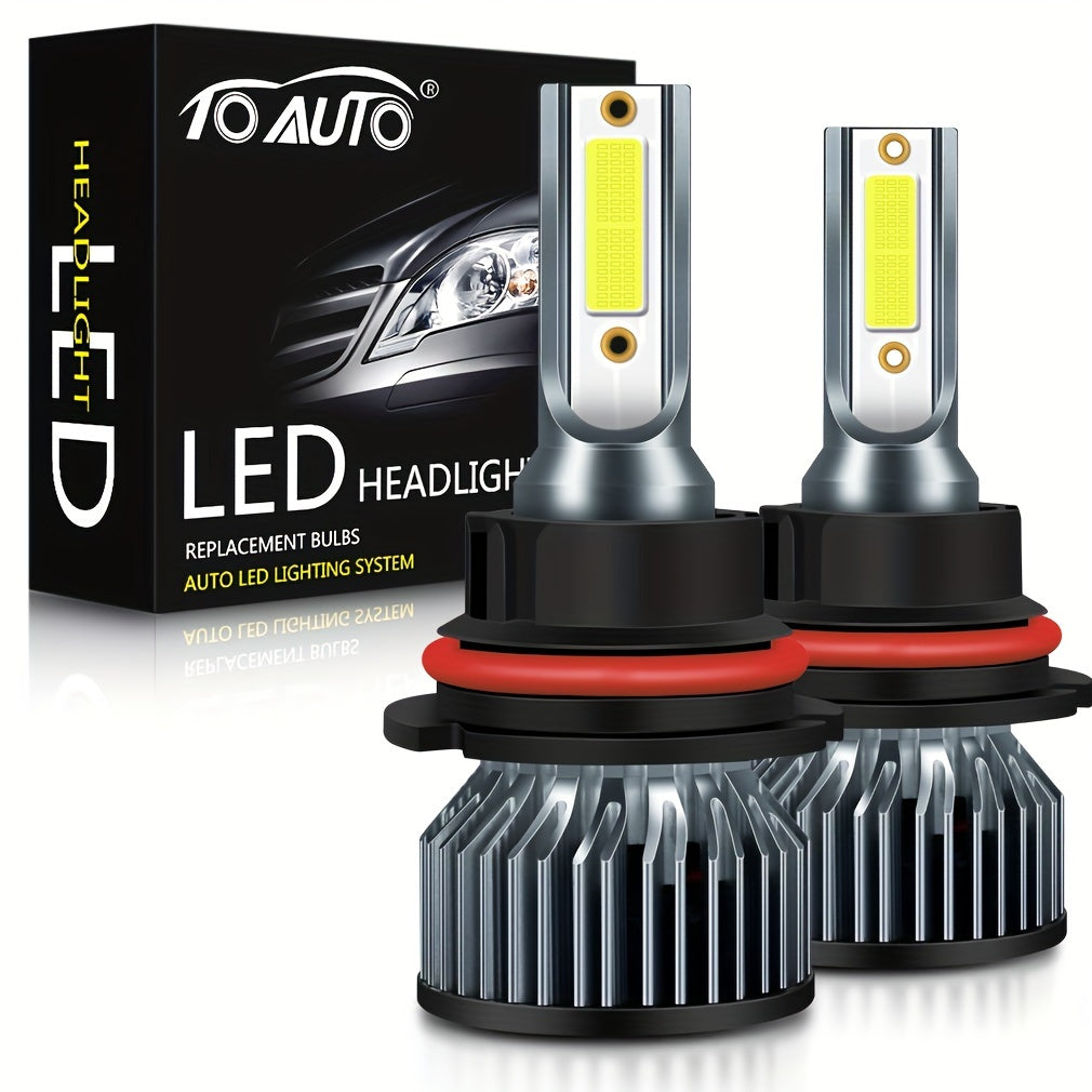 2pcs H4 LED Headlight Bulbs for Car, 40W, 12V, 6000K, Without Battery