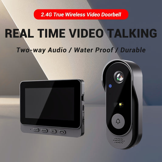 Video Doorbell X8: Wireless, Touch Control, Night Vision, USB Powered, Rechargeable Battery.