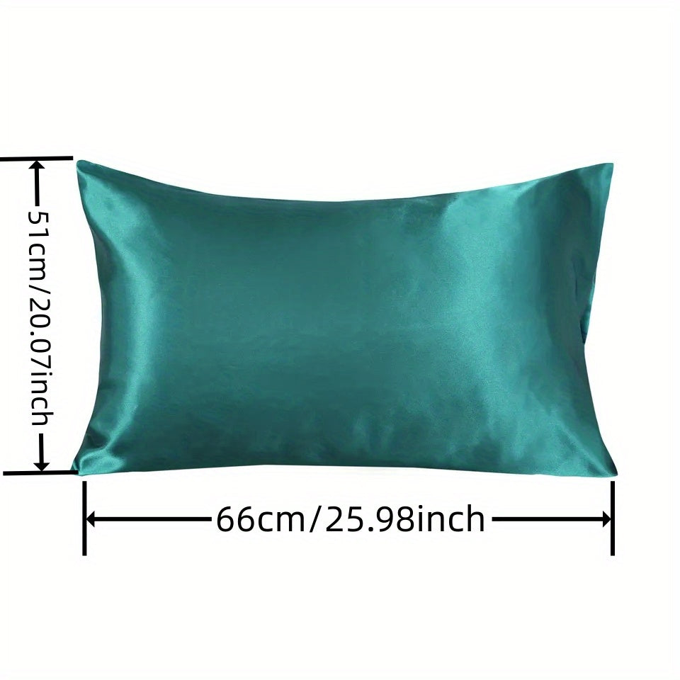 2 ta Luxurious Satin Pillowcase to'plami turli ranglarda - Yumshoq va havo o'tkazuvchi, oddiy parvarish uchun konvert yopilishi va zipper bilan - Yil davomida foydalanish uchun ideal (Yostiq qo'shimchalari kiritilmagan), Satin Pillowcase to'plami