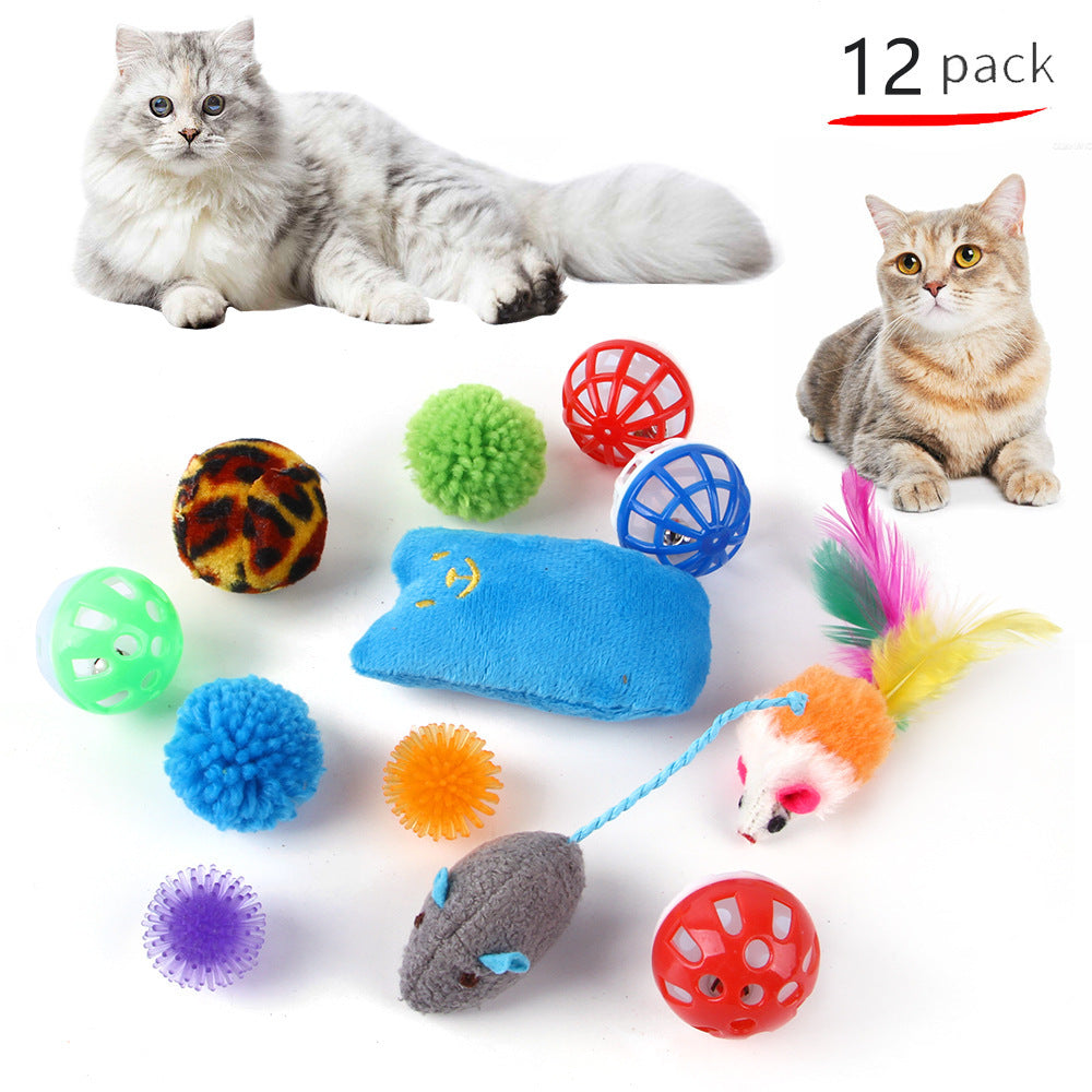 Myuilor Cat Toys Kitten Set includes Interactive Collapsible 3 Way Cat Tunnels and Cat Feather Toy, made of Polyester and does not require batteries.