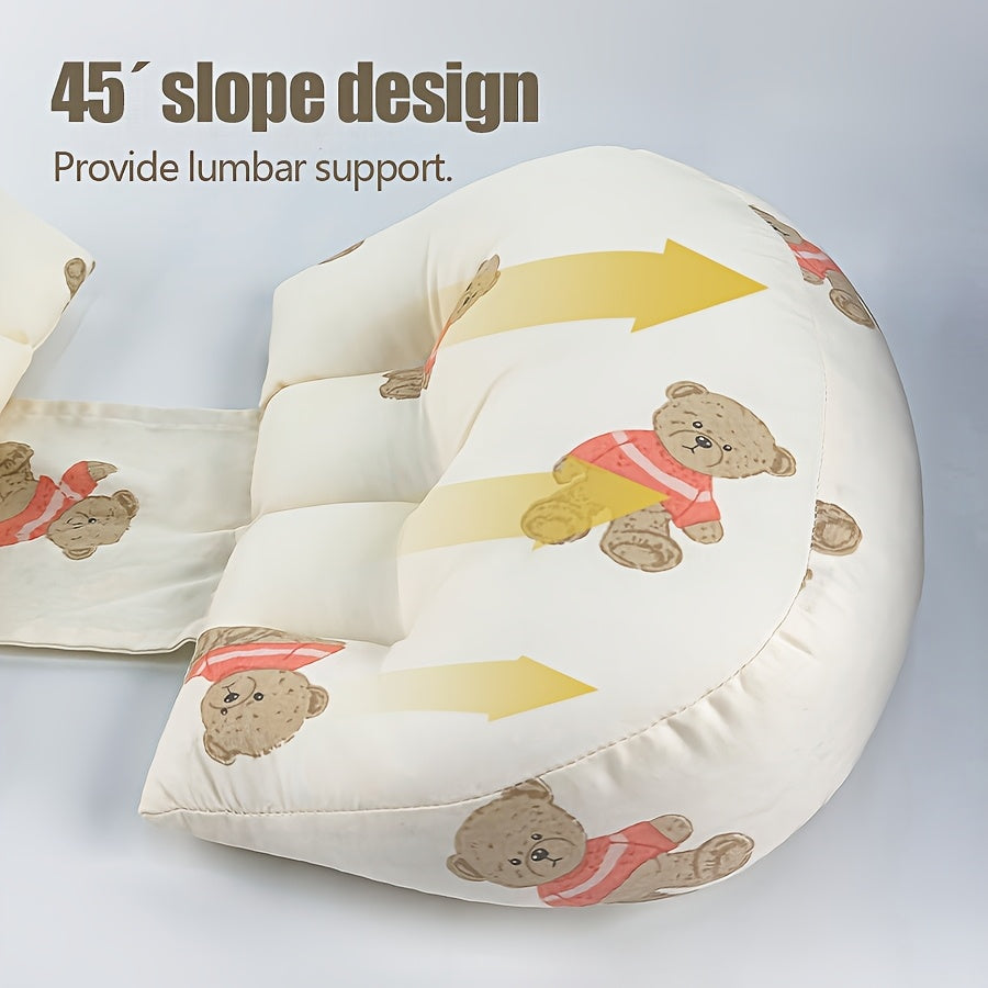 Comfortable U-shaped Pregnancy Pillow with Adjustable Side Sleeping Support and 30° Slope Design, Made of Polyester Fiber for Tummy and Back Comfort