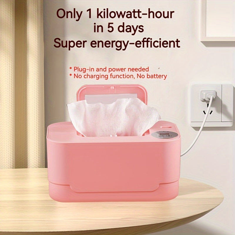 Portable USB night-light wet wipes warmer and dispenser perfect for use at home, in the car, or while traveling. Features a large capacity and compact design for easy storage.