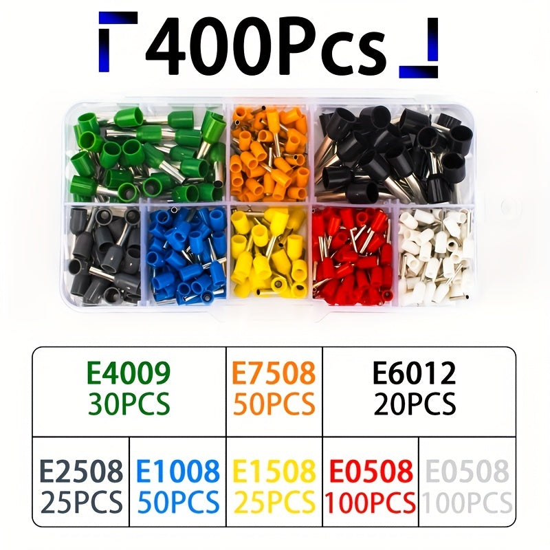 400-2400pcs Cold Pressed Tube Type Insulated Wire Connectors with Crimping and Stripping Pliers