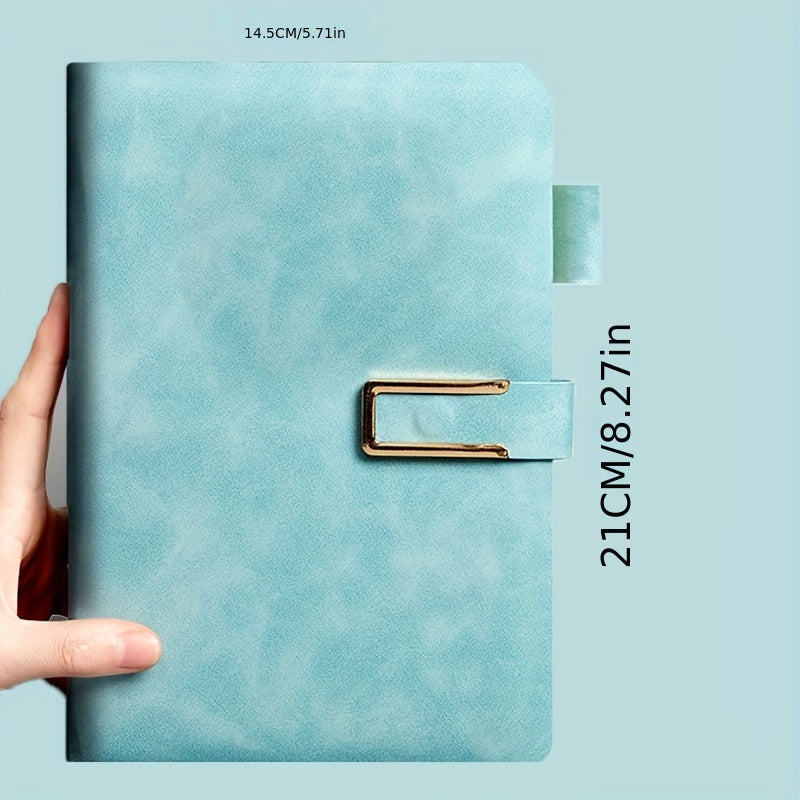 Customized A5 leather notebook with bookmark - Ideal for business and university use.