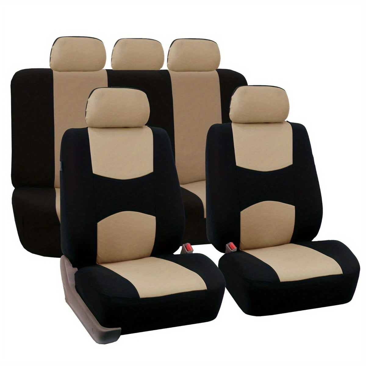 Polyester car seat cover set for 5 seats cars.