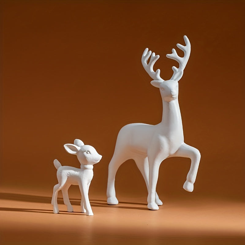 2-piece set of Mother Deer statues for room decor, perfect for kids' rooms or Christmas home decoration.