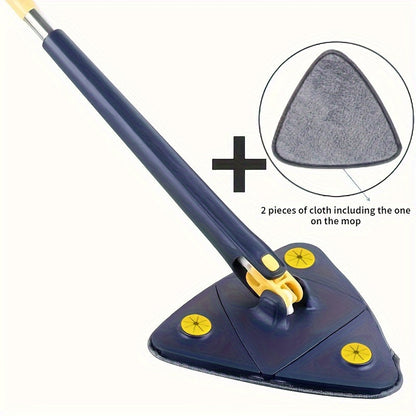 1 piece of Triangle 360° Rotating Cleaning Mop with Long Handle for hands-free washing and squeezing. This versatile mop can be used for wet and dry cleaning on floors, walls, ceilings, corners, and glass. Perfect for all your cleaning needs, this mop is