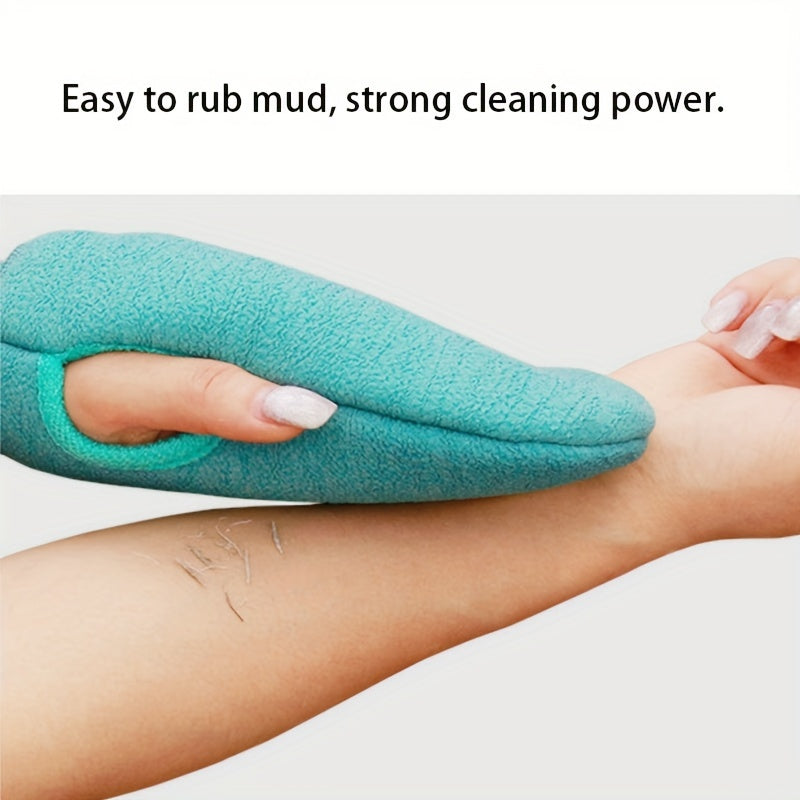 Exfoliating shower gloves for massage and body scrubs, double sided for thorough exfoliation.