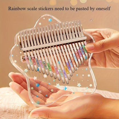 Exquisite 21-note crystal transparent Kalimba thumb piano - ideal gift for birthdays and holidays.