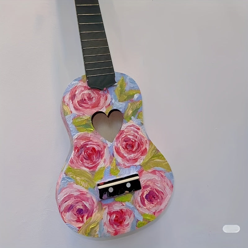 Build your own ukulele with DIY kit, includes basswood body, fretboard, and panel. Perfect for beginners and enthusiasts to customize with paintable surface.