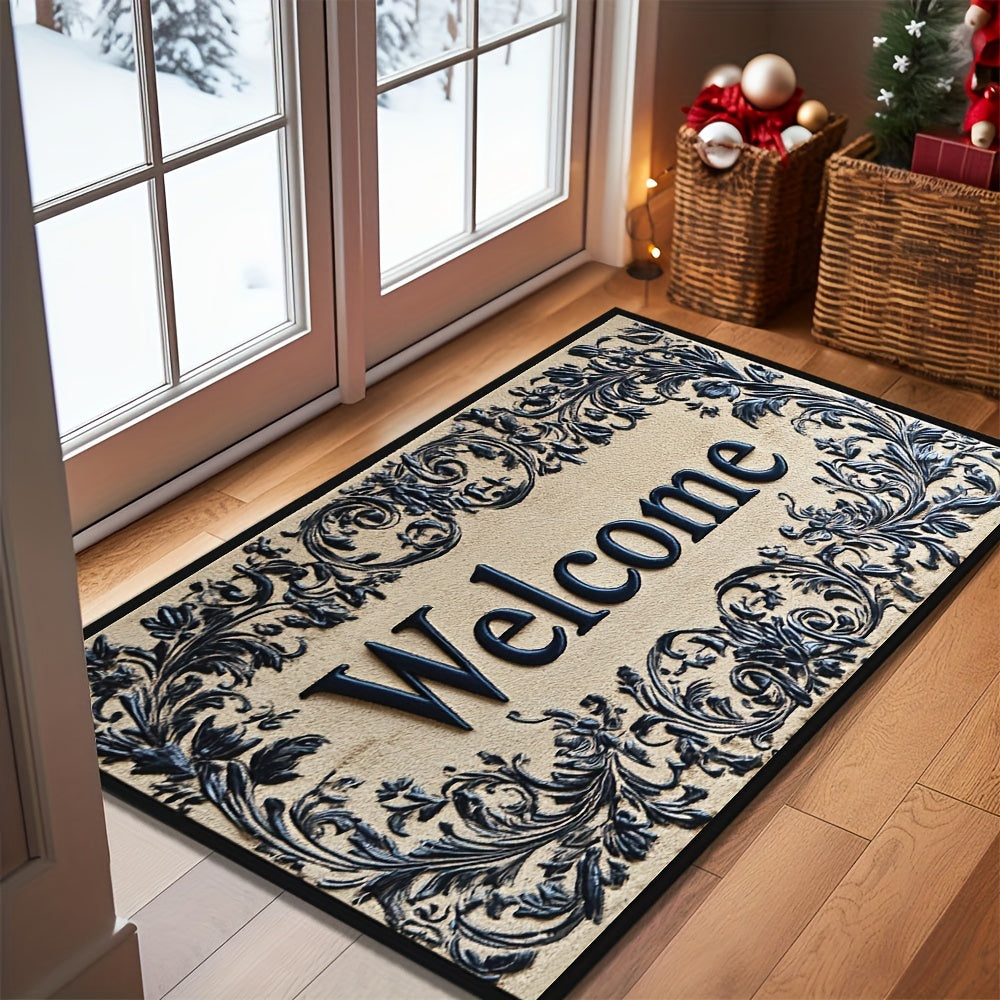 Stylish Braided Welcome Doormat - Slip-Resistant, Easy to Clean with Rubber Backing, Great for Any Room in the House - Perfect Holiday Gift & Decor Piece