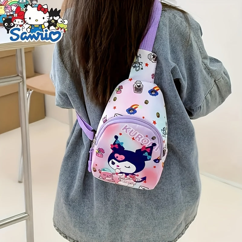 Sanrio Hello Kitty & Friends chest bag is a small backpack with a zipper design, perfect for travel essentials and everyday fashion. Can be carried as a single shoulder crossbody bag.