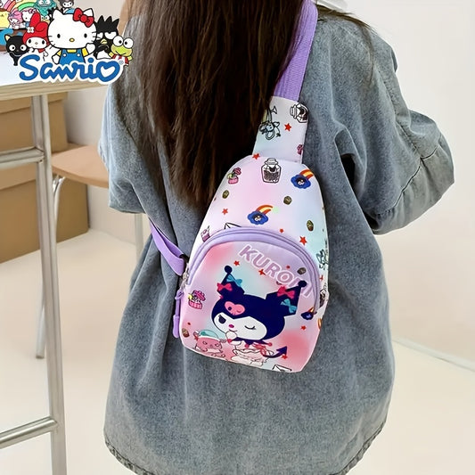 Sanrio Hello Kitty & Friends chest bag is a small backpack with a zipper design, perfect for travel essentials and everyday fashion. Can be carried as a single shoulder crossbody bag.