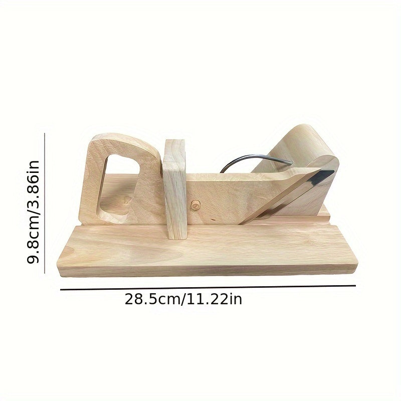 Manual Oak Wood Handheld Fruit and Vegetable Chopper with Stainless Steel Ham Slicer and Melon Cutter