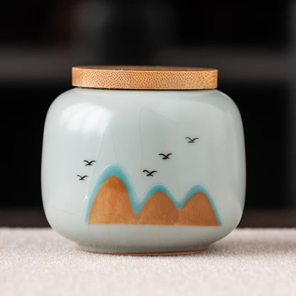 Stylish Ceramic Tea Storage Container - Keeps Loose Leaf Tea and Coffee Beans Fresh, Great for Organizing Your Kitchen