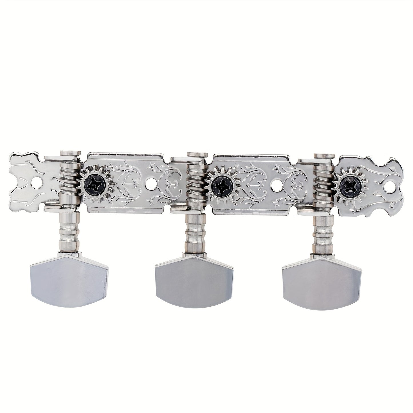 1 Pair of Chrome Plating Guitar Tuning Pegs for Acoustic Folk Guitar