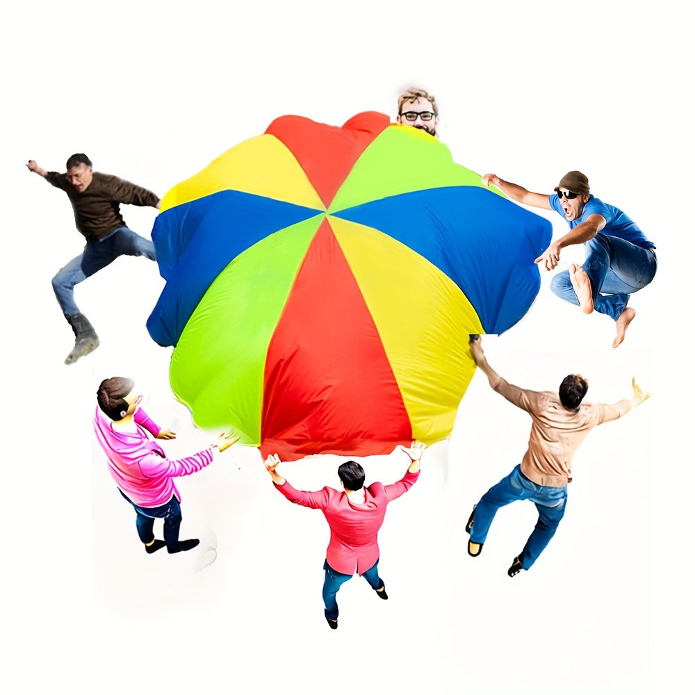 Rainbow Parachute, 2m/6.56ft Long, Random Color, Outdoor Party Activities, Suitable for Teamwork Games, Family Building Toys