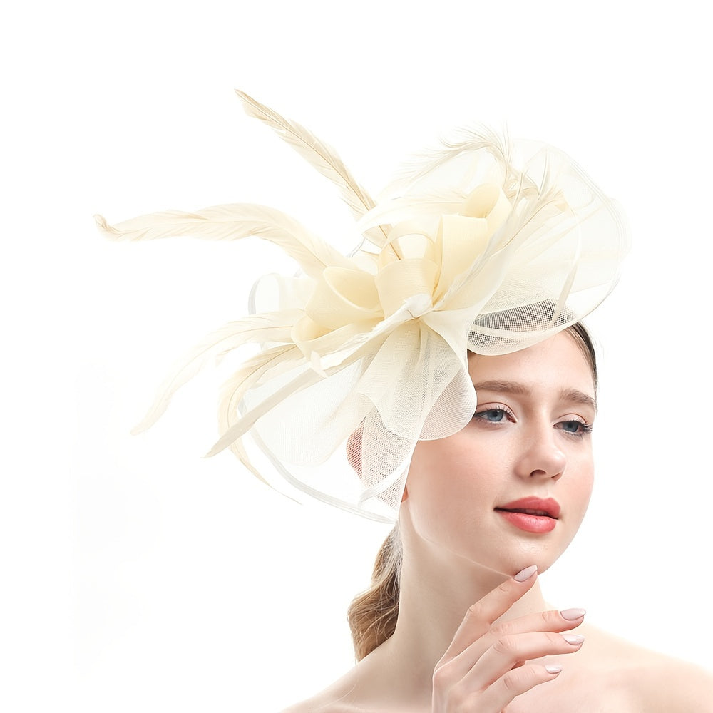 Stylish Fascinator Hats featuring Veil, Feather, and Bow - Perfect for Weddings, Proms, Kentucky Derby, and Photoshoots - Complete your Look with Fashionable Hair Accessories