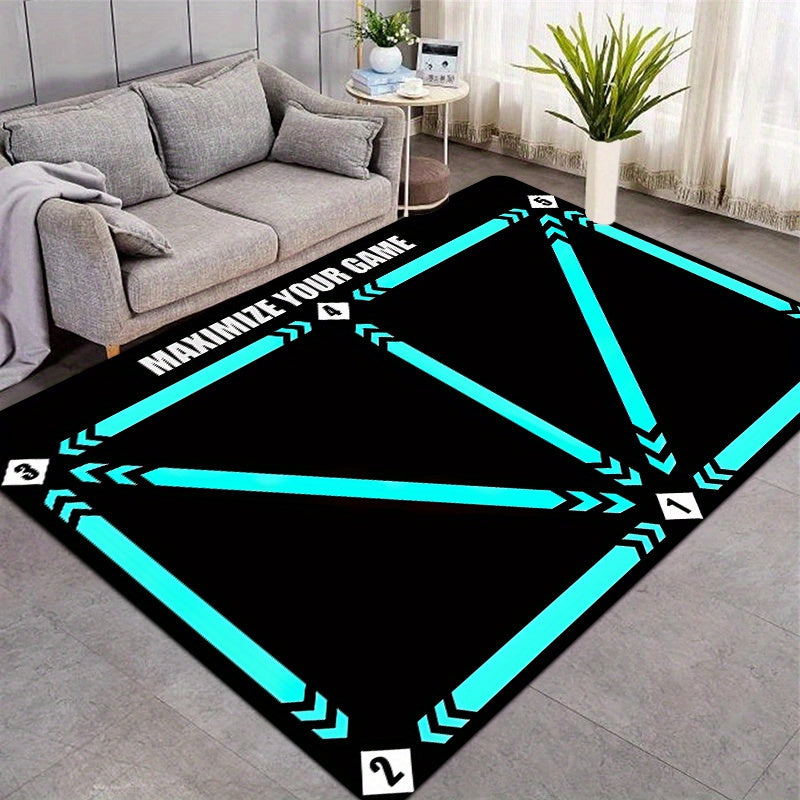 Experience fun design with our 1pc Soccer Training Mat - a non-slip, soft polyester area rug perfect for indoor use. This machine washable, durable carpet is ideal for living room and bedroom decor, as well as a multipurpose breathable mat for skill