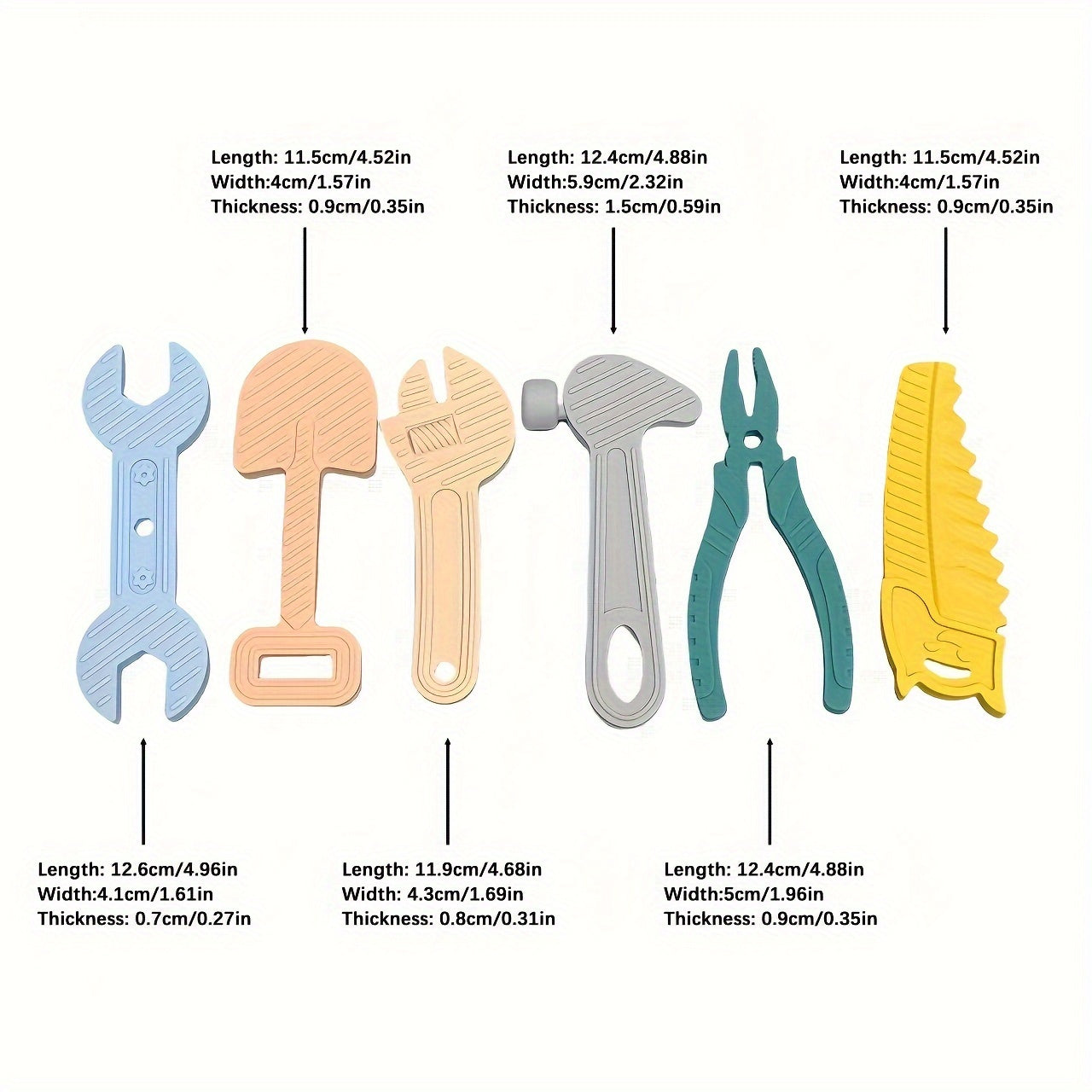 Easter Gift: A Set of Silicone Toys Including Hammers, Wrenches, Pliers, and Other Tools Made of Boiled Soft Silicone, Safe for Babies and designed to Prevent Eating by Hands