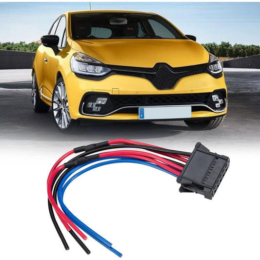 Renault Megane Clio Scenic Twingo Fan Motor Resistor Wiring Harness, 8200729298 Repair Part with Braided Connectors, Eliminates Need for Power Supply