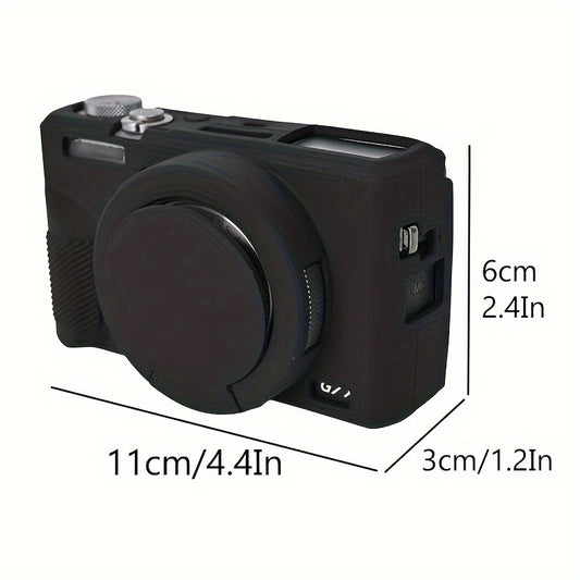 Soft silicone protective cover for Canon Powershot G7 X Mark III with removable lens cover (no camera included)