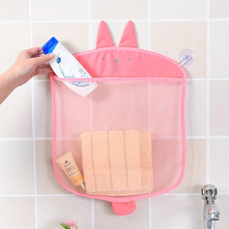 Bathroom accessories: Hang bath storage basket to organize toys and items stylishly.