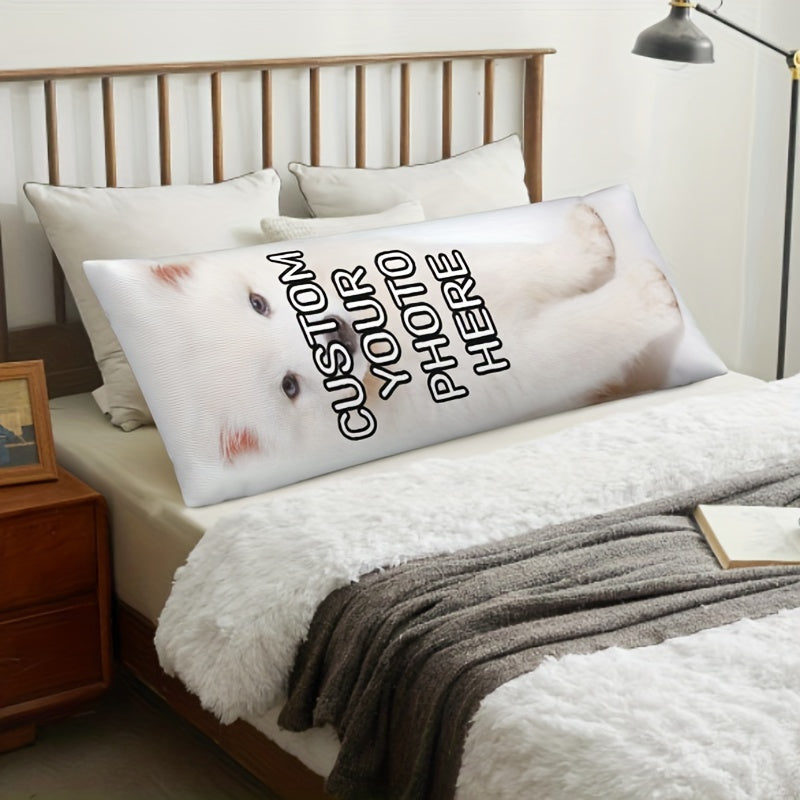 Customized Pet Photo Plush Pillowcase - Featuring Double-Sided Soft Long Hug Design for Cats & Dogs, Ideal Gift for Loved Ones, Size: 50.8x137.16 cm