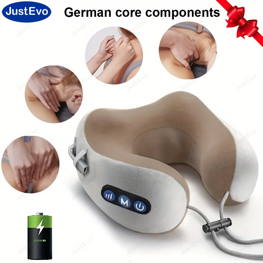 AWARM Electric Neck Massager with Heat, USB Rechargeable, 800mAh Battery, Ideal for Neck Relief on the Go.