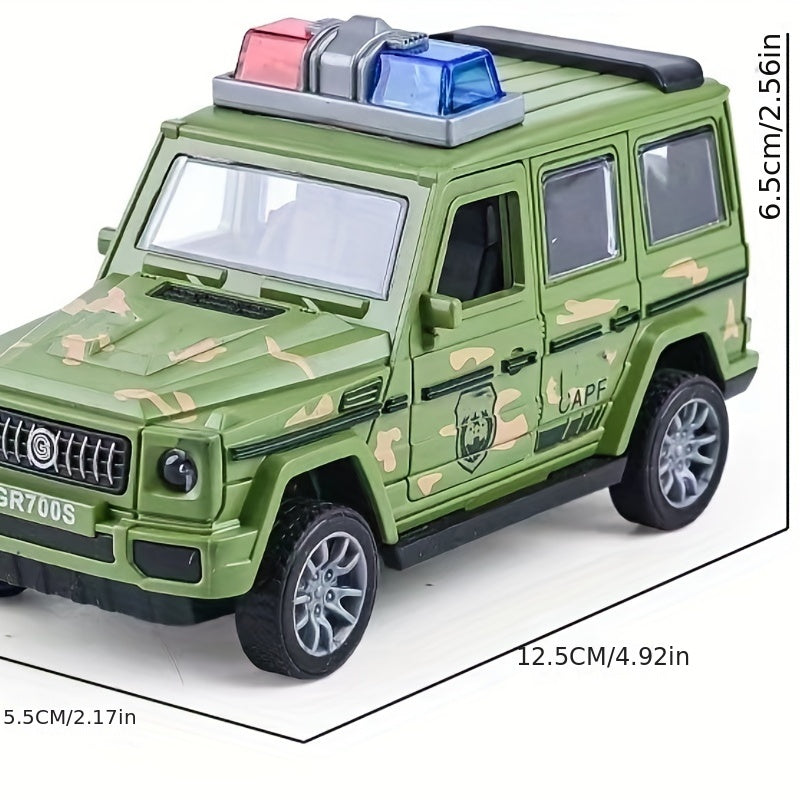 Durable toy cars with openable doors, police car, fire truck, and off-road models.