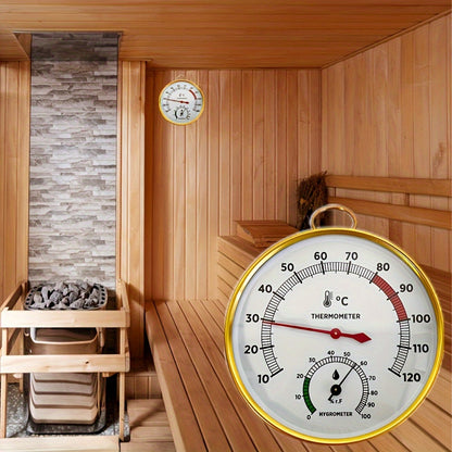 1 SaunaMaster Wall-Mounted Analog Thermometer Hygrometer for Sauna, Steam Room, Pool, and Bathhouse - No Battery Required