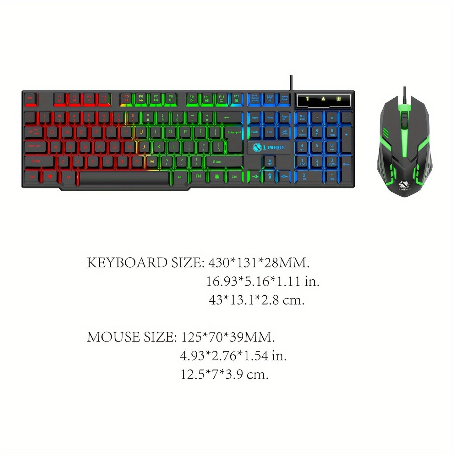 LED Luminous Gaming Keyboard & Mouse Set with 104 Keys