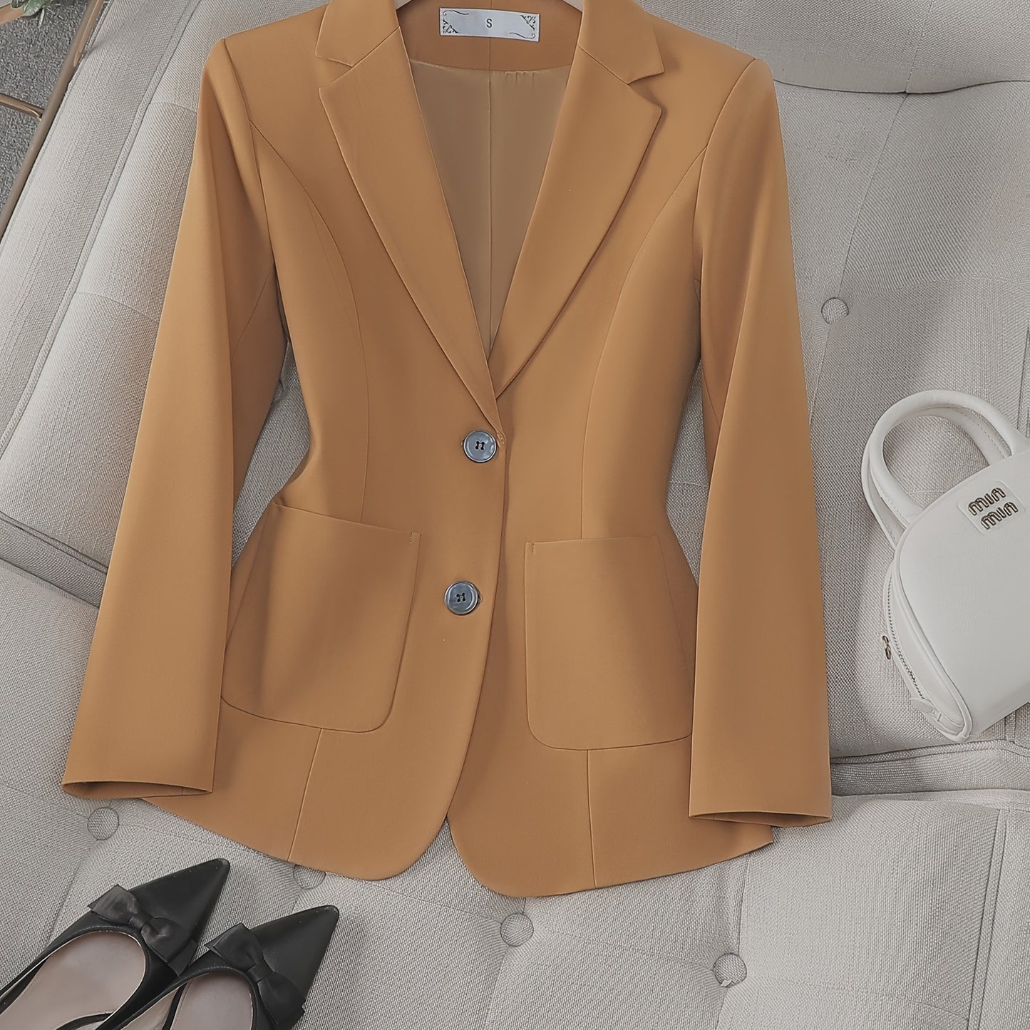 New Style Double Pocket Blazer for Women, Perfect for Office Wear in Spring and Fall