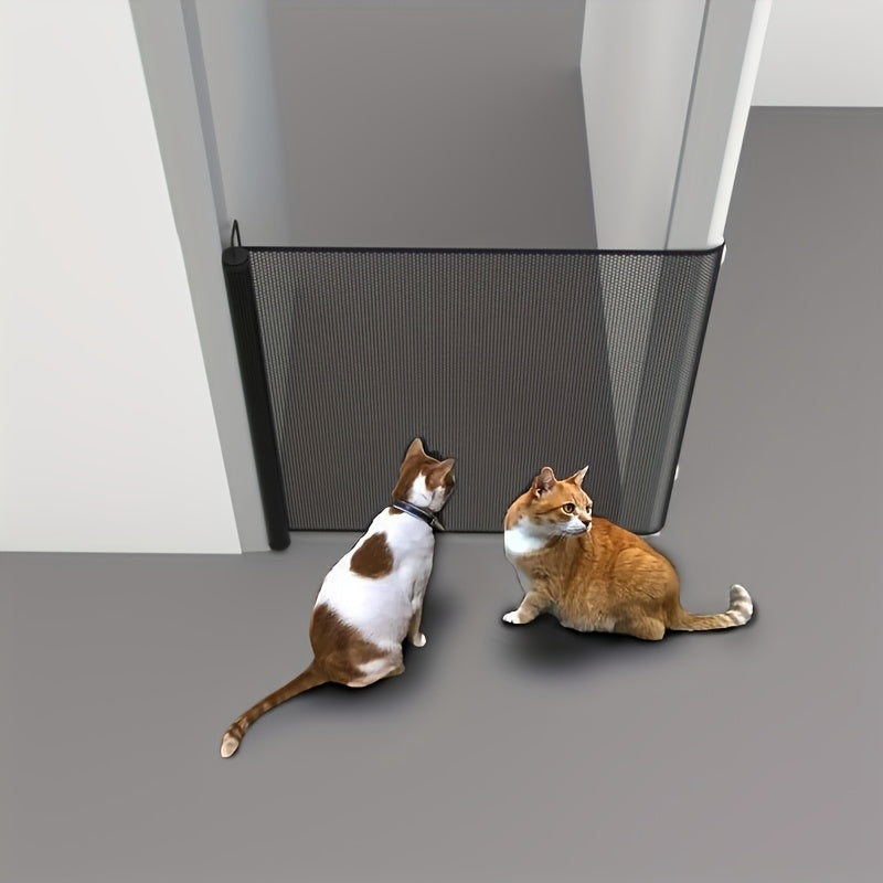 Versatile, adjustable, and portable safety pet barrier for indoor and outdoor use. Simple to set up with a compact design for ultimate convenience. Perfect for pet-proofing stairs.