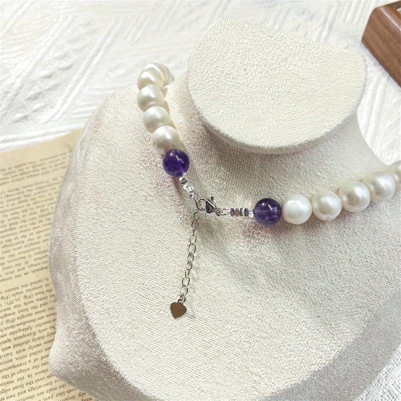 An exquisite Freshwater Pearl Necklace designed for women, featuring a timeless and elegant neutral style. Crafted from natural pearls with unique growth imperfections, this necklace comes in a beautiful gift box making it the perfect romantic gift for