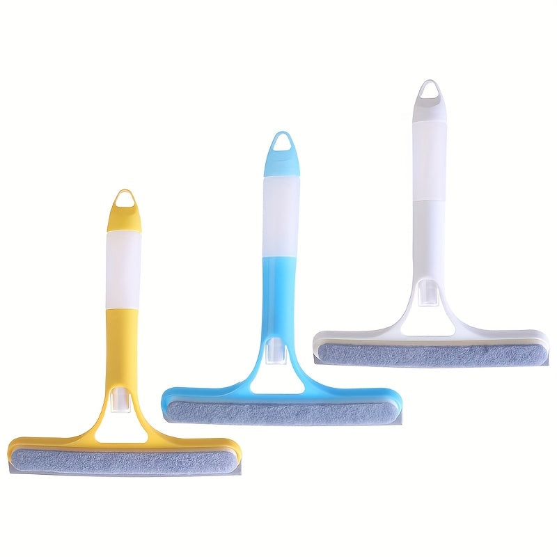 Multi-functional glass cleaning tool with sprinkler and mirror/window scraper, made of polypropylene plastic. Ideal for various areas in the home.