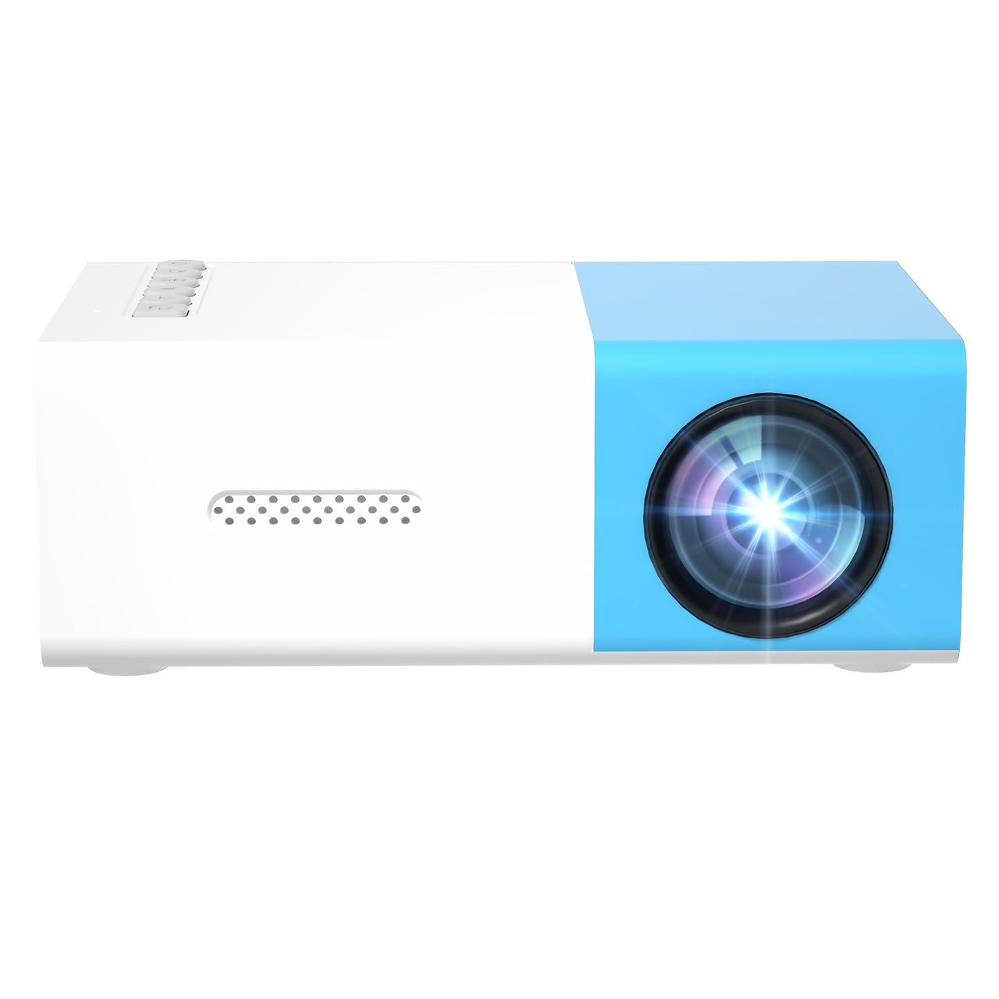 ZRZTM YG300-EU Mini Projector - Fast focus, LED display, 30,000 hour playtime, speakers, and remote. Portable for home cinema, movies, and compatible with Android/Windows/TV Stick via USB