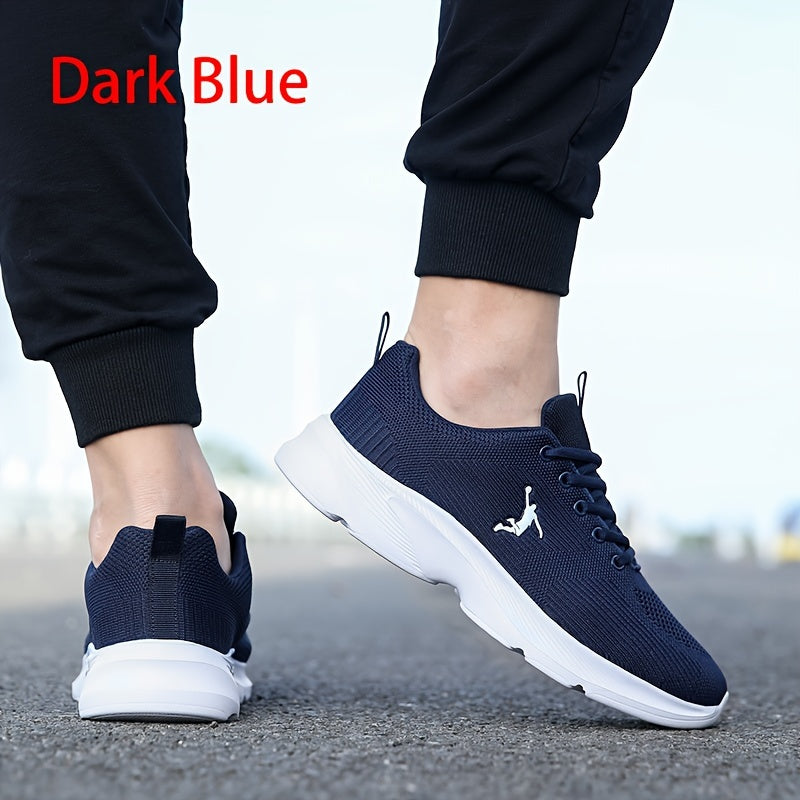 Men's Stability Road Running Shoes with lightweight, breathable fabric upper, EVA insole and sole, solid color, lace-up closure, and stabilizing support for running and fitness.