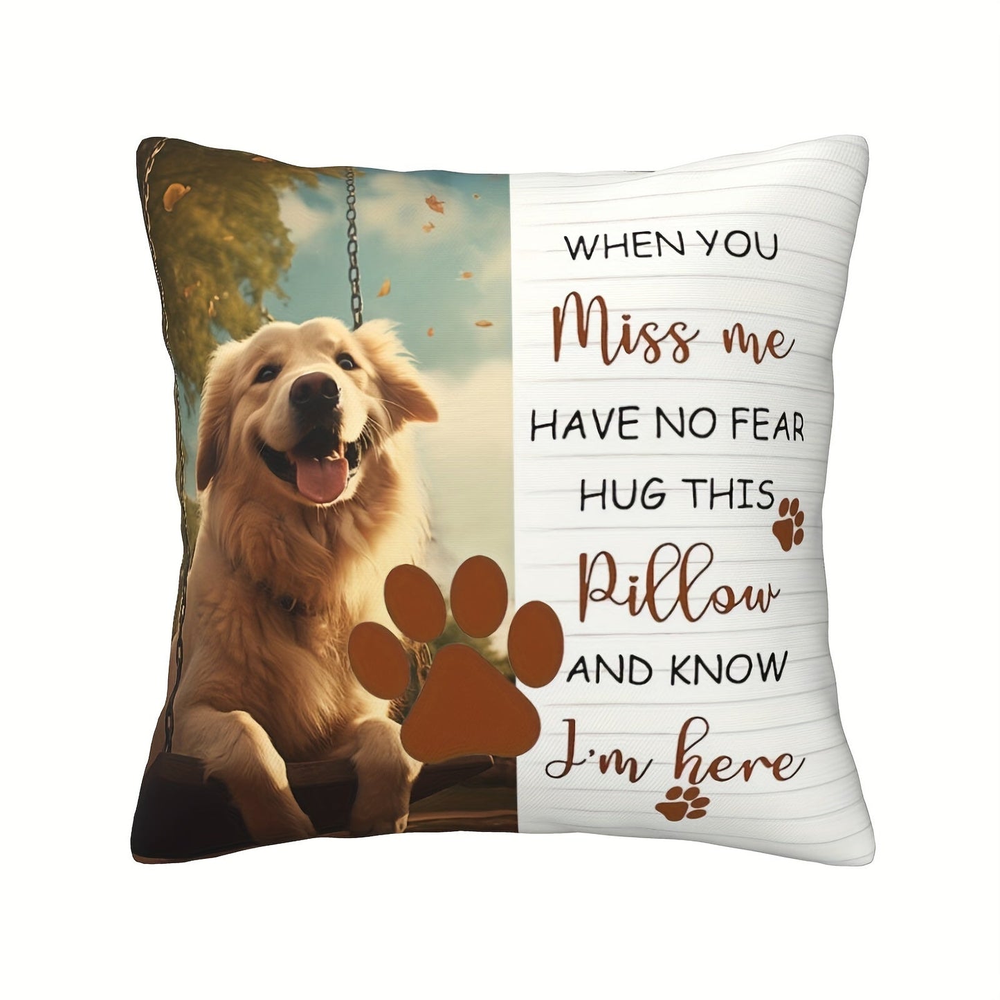 Customize your own pet pillow with a unique portrait, perfect for hugging! This double-sided print photo pillowcase makes a great home decor or memorial gift. Please note, pillow core is not included.