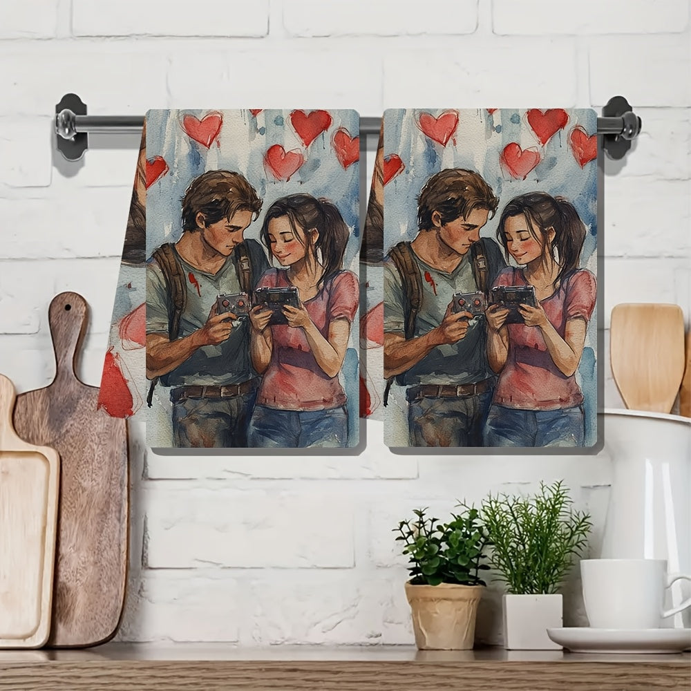 Get your hands on a pair of ultra-soft kitchen towels, specially designed for gamers this Valentine's Day. These highly absorbent dish and hand towels are perfect for holiday décor and can be easily washed in the machine. Each towel measures 40.64X60.96