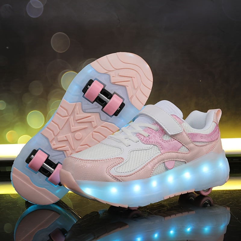 Get a pair of versatile glowing roller skates that are perfect for all seasons and can be used both indoors and outdoors. Suitable for trendy street style or LED light-up fun.