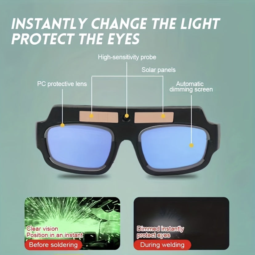 Automatic light-adjusting welding glasses for welders provide color-changing welding protection and labor protection. These UV argon arc welding glasses offer eye protection against strong